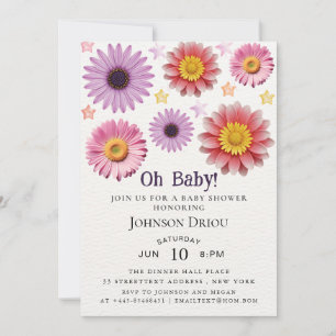 Faire-part de naissance floral Oh Baby