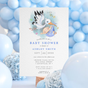Faire-part de naissance garçon moderne Oiseau aqua
