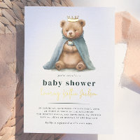 Faire-part de Naissance Garçon Ourson Royal Prince