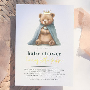 Faire-part de Naissance Garçon Ourson Royal Prince