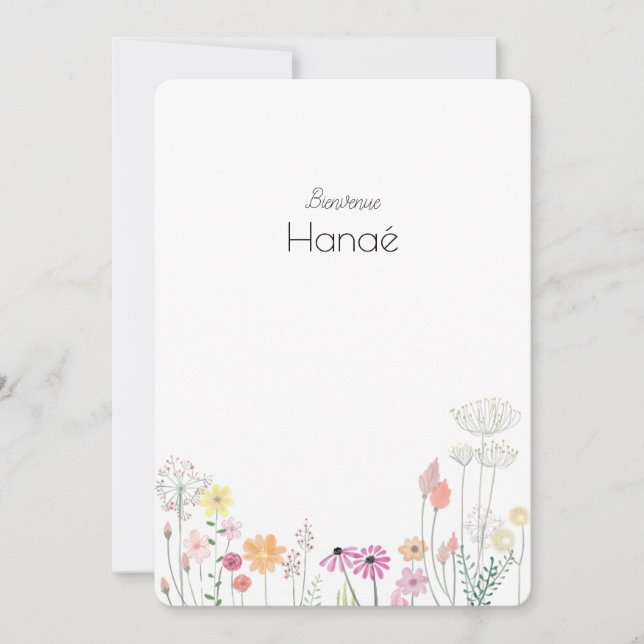 Faire-part de naissance Hanaé (Devant)