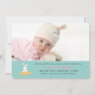Faire-part de naissance horizontal avec photo de p