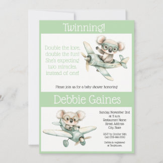 Faire-part de Naissance Jumeaux Koala | Mixte