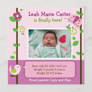Faire-part de naissance Ladybug