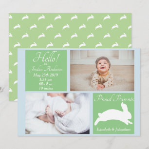 Faire-part de naissance Lapin Bunny Spring