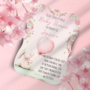 Faire-part de Naissance Lapin Fille Mignonne