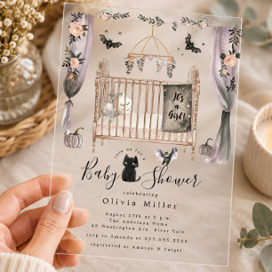Faire-part de naissance lit bébé gothique