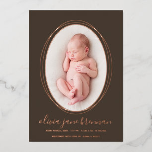 Faire-part de naissance Marron Terre Rose Gold