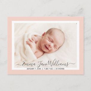 Faire-part de naissance mignon et élégant en photo