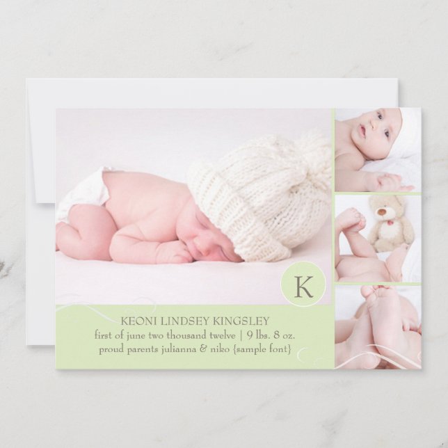 Faire-part de naissance modèle photo PixDezines (Devant)