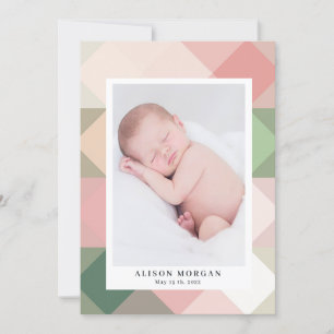faire-part de naissance moderne aux tons pastel gé