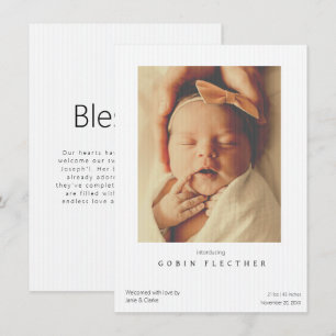 Faire-part de naissance moderne avec photo de nouv