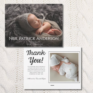 Faire-part de naissance moderne blanc Photo de béb