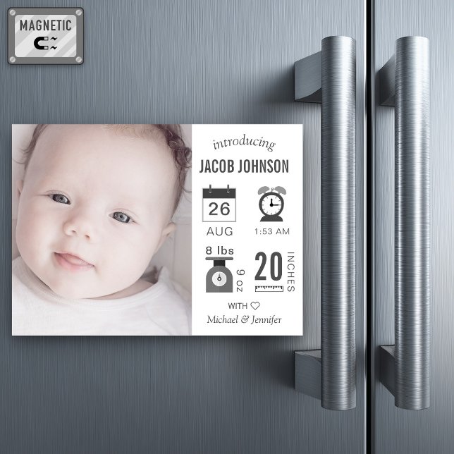 Faire-part de naissance moderne de photo (Créateur téléchargé)