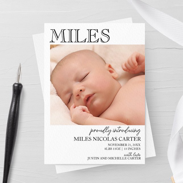 Faire-part de naissance moderne et élégant (Créateur téléchargé)