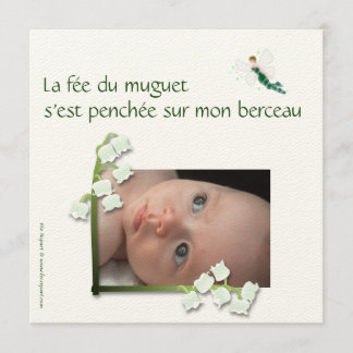 Faire-part de naissance muguet et fée felt