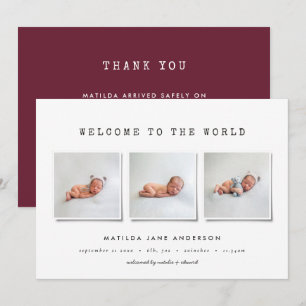 Faire-part de naissance multi-photo simple