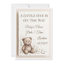 Faire-part de naissance ourson mignon