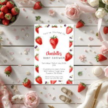 Faire-part de naissance personnalisé aux fraises p