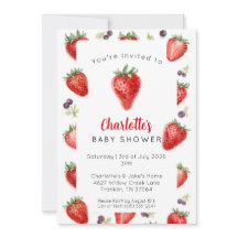 Faire-part de naissance personnalisé aux fraises p