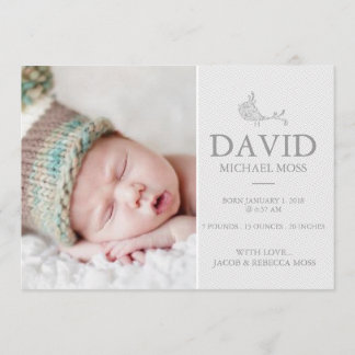 Faire-part de naissance photo | Annonceur d'oiseau