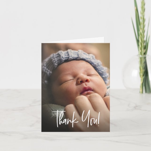 Faire-part de naissance photo baby shower Merci (Devant)