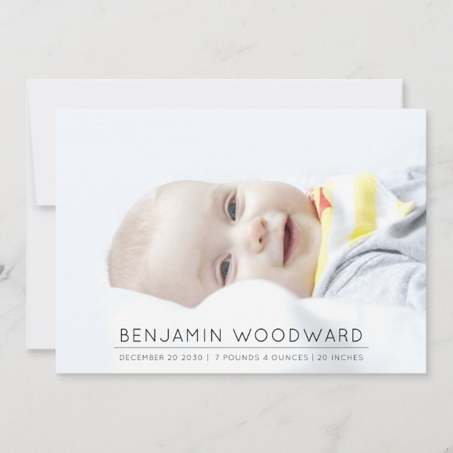 Faire-part de naissance photo bébé (Devant)