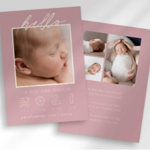 Faire-part de naissance photo bébé avec texte mode