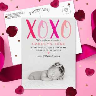 Faire-part de naissance photo Câlins & Bisous (XOX