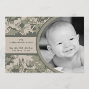 faire-part de naissance photo Camo ACU de l'ARMÉE 