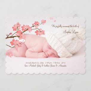 Faire-part de naissance photo Cherry Blossoms