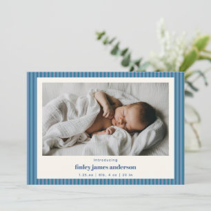 Faire-part de naissance photo de bébé garçon moder