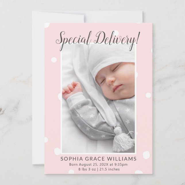 Faire-part de naissance photo de livraison spécial (Devant)