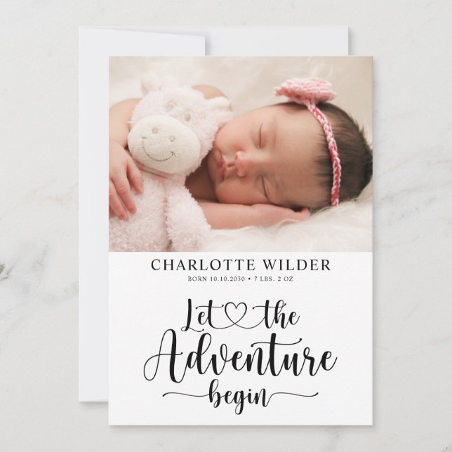 Faire-part de naissance photo de nouveau-né (Devant)