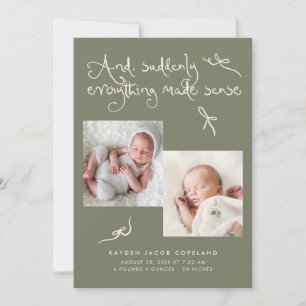Faire-part de naissance photo Doodle Cuts Bows Ver
