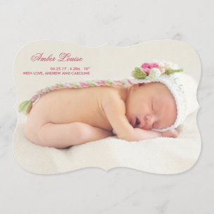 Faire-part de naissance photo double face pour fil