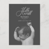 Faire-part de naissance photo du texte du script d