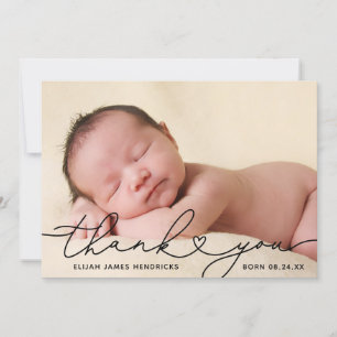 Faire-part de naissance photo en Merci doux