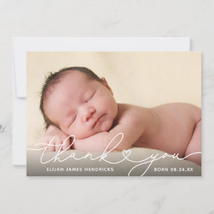 Faire-part de naissance photo en Merci doux