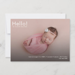 Faire-part de naissance photo et statistiques pour
