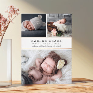 Faire-part de naissance photo Foil Stripe 3