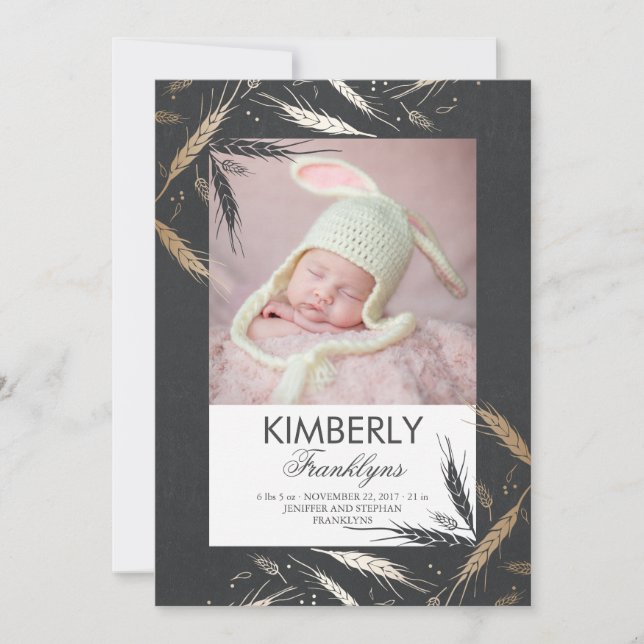 Faire-part de naissance photo Gold Fall pour nouve (Devant)