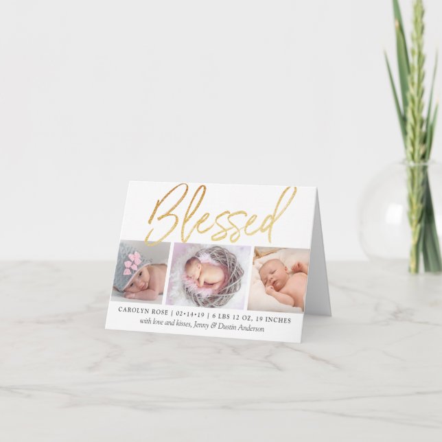 faire-part de naissance photo Gold Foil 3 (Devant)