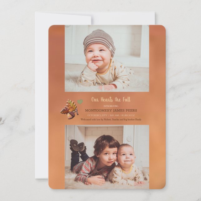 Faire-part de naissance photo Golden Fall 2 (Devant)