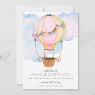 Faire-part de naissance photo Hot Air Balloon Girl