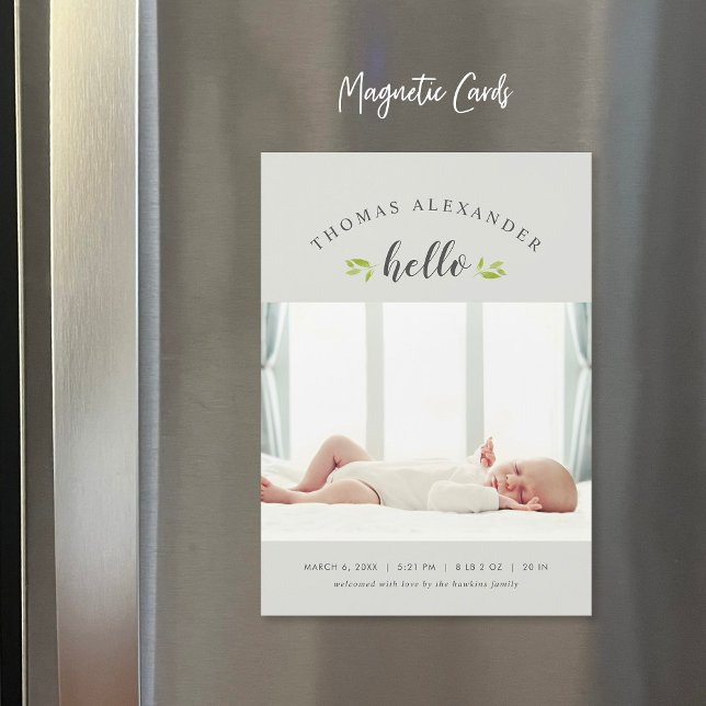 Faire-part de naissance photo magnétique de minusc (Créateur téléchargé)