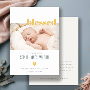 Faire-part de naissance photo minime au coeur