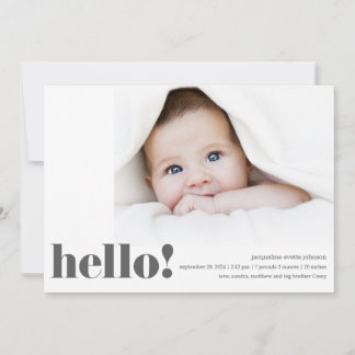 Faire-part de naissance photo moderne Bold Hello