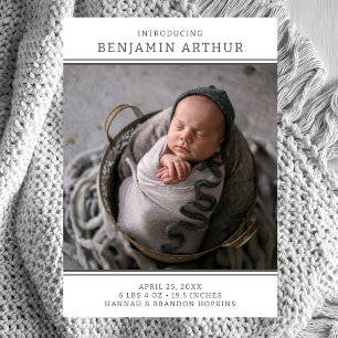 Faire-part de naissance photo moderne Boy