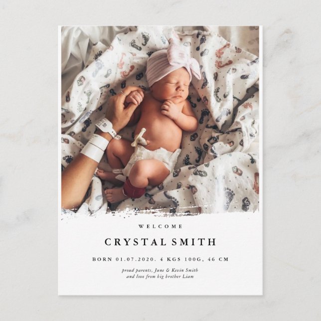 Faire-part de naissance photo moderne | carte phot (Devant)